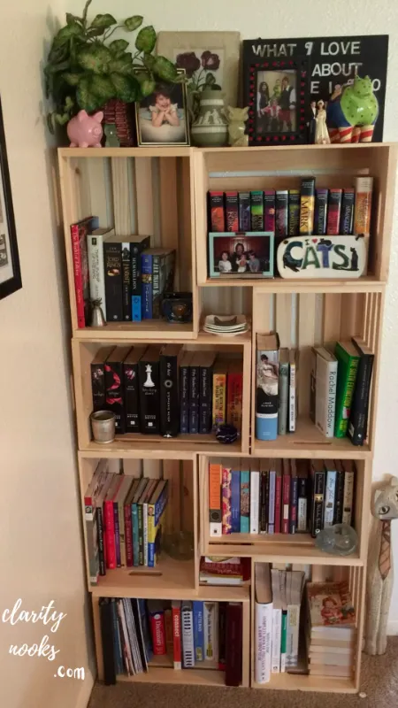 Stacked Wooden Crate Bookshelf