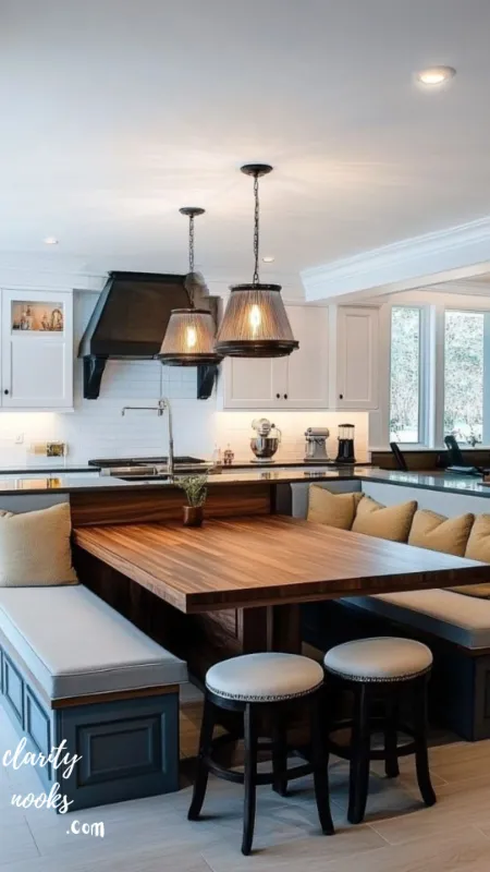 Two-Tier Island with a Built-In Seating Ledge