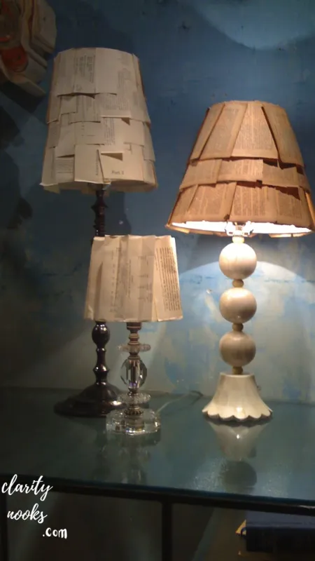 Upcycled Book Page Lampshade