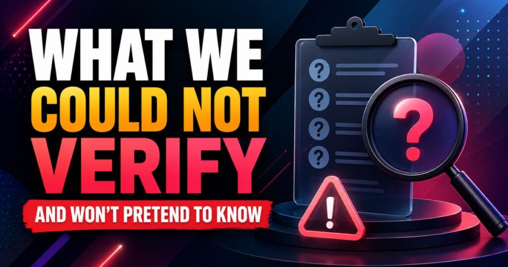 What we could not verify and won't pretend to know